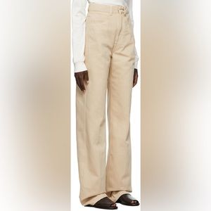 Lemaire Denim High Rise Jeans Beige Size 40 $495 Saltpeter